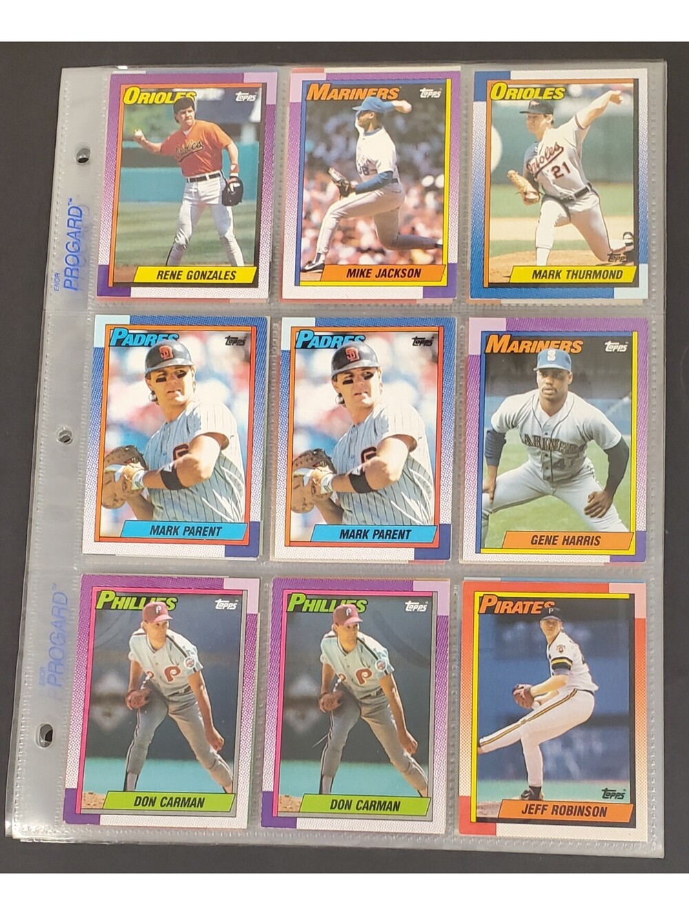 VTG 1990 Lot 45x Topps Baseball Card Collection in Sleeves VG
